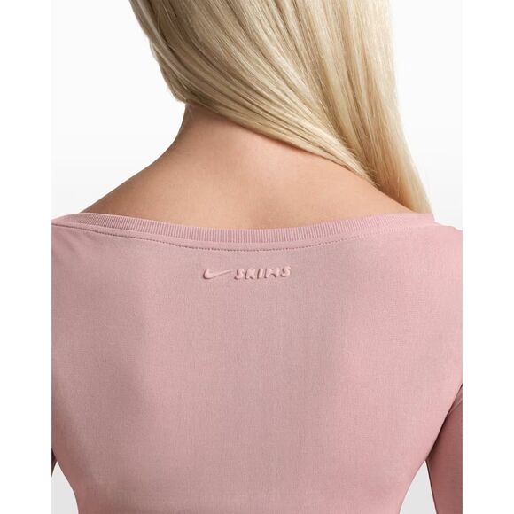 NikeSKIMS Stretch Knit Long-Sleeve Wrap Top | (M) | Himalayan Pink | NWT | - Picture 6 of 8